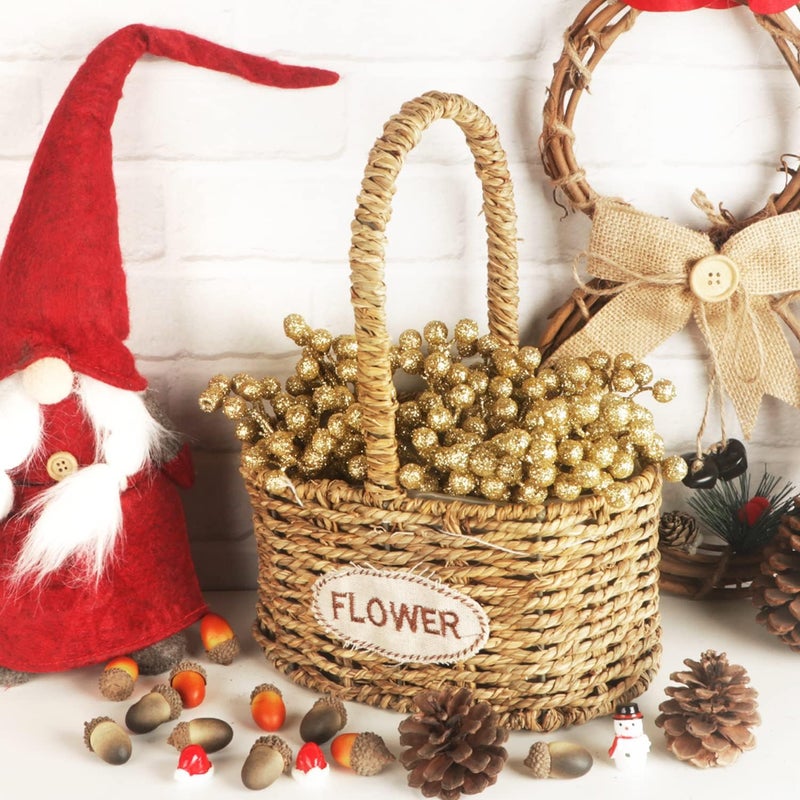 Fangoo 20 Pack Artificial Gold Berry Stems, 7.1 Inch Burgundy Red Berry Picks Holly Berries Branches Artificial Red Berries for Christmas Tree Xmas Wreath Crafts - Image 4